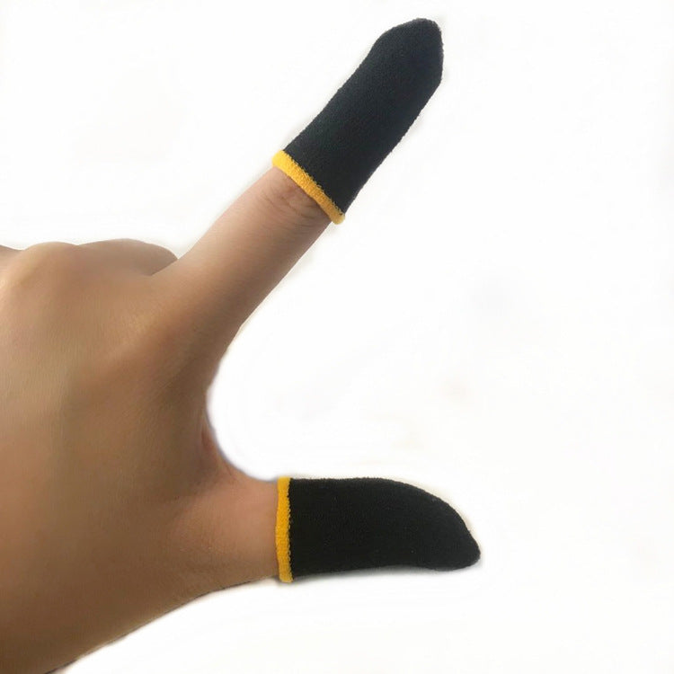 Black Yellow Edge Carbon Fiber Hand Gaming Finger Cots